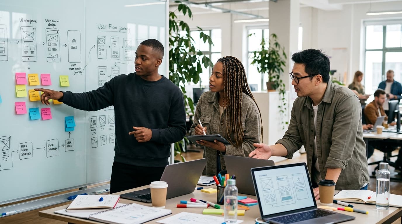 Black founders and product designers working through a product idea